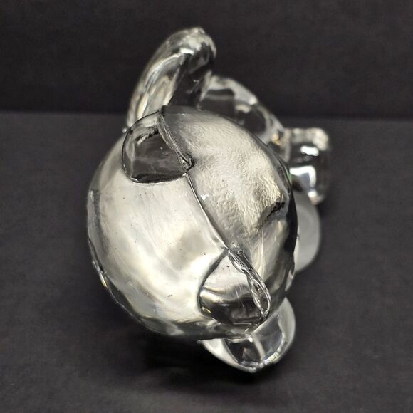 Fenton clear glass Chilling Teddy Bear laying on side - Picture 5 of 8
